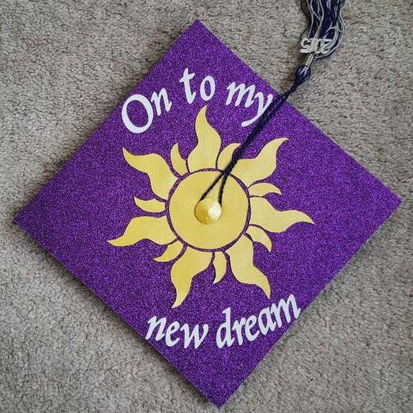 Disney's Tangled Inspired Graduation Cap. 