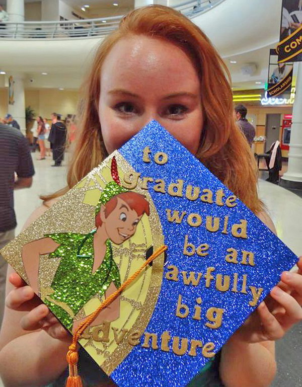 Disney peter pan graduation cap. 