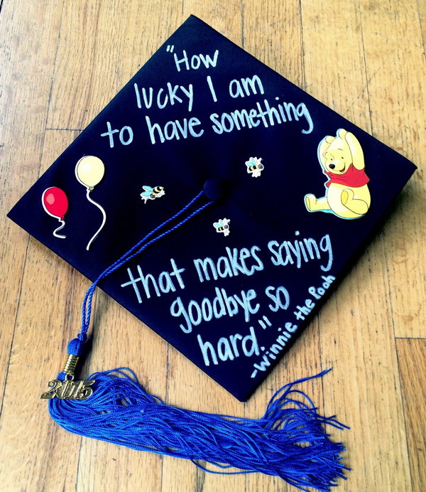 Winnie The Pooh Graduation Cap. 