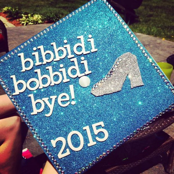 Disney Cinderella Themed Graduation Cap. 