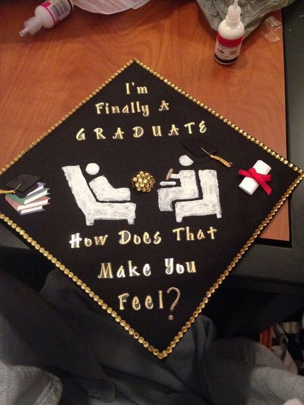 Graduation Cap With Psychology Humor. 