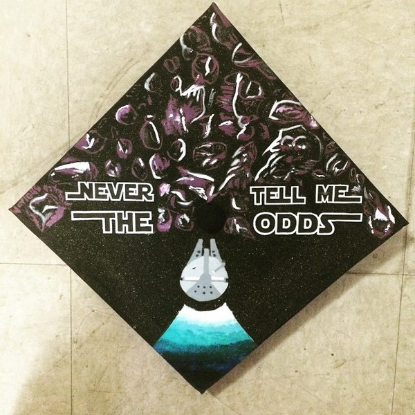 Star Wars Graduation Cap With Never Tell Me The Odds Quotes. 