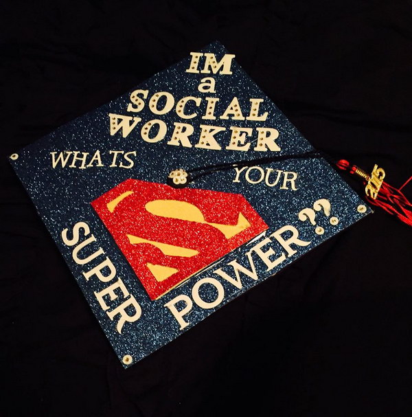 Interesting Social Work Graduation Cap. 