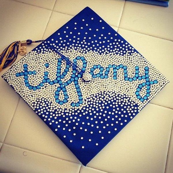 Bedazzled Name Graduation Cap. 