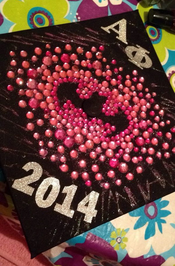 Alpha Phi Batman Graduation Cap. 