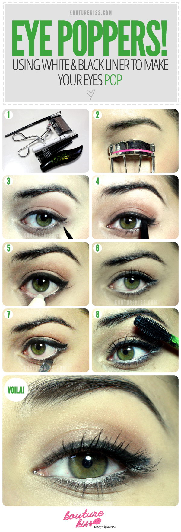 Eye Poppers! Using White & Black Liner To Make Your Eyes Pop. 