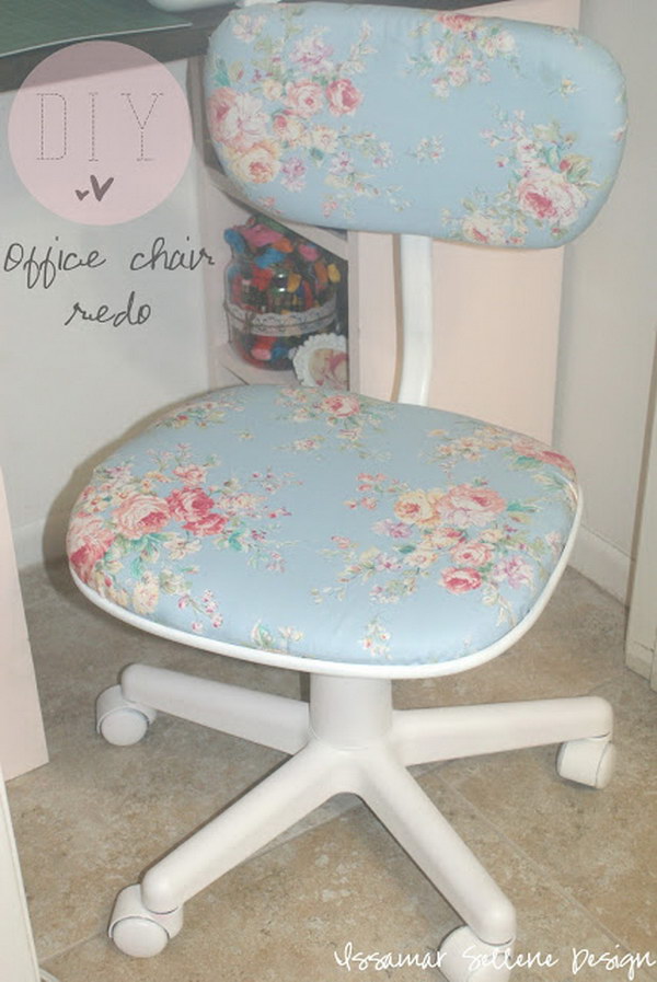 DIY Shabby Chic Office Chair Redo 