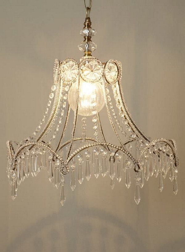 From a Lamp Shade Skeleton To Chandelier 