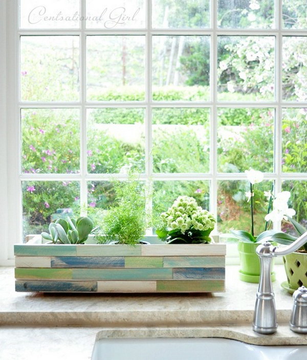 Wood Shim Window Box Planter. 