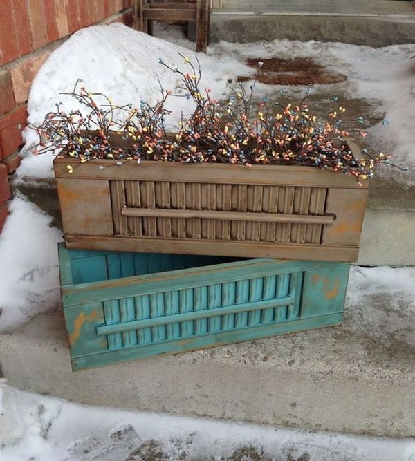 Repurposed Shutter Window Boxes. 