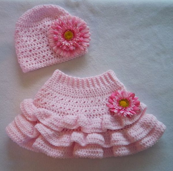 Layer Crocheted Baby Girl Skirt pattern. 