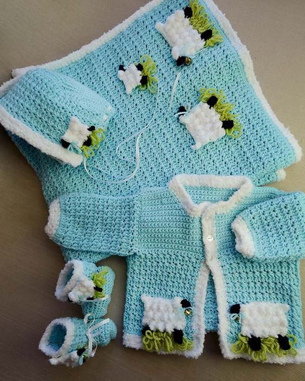 Lambie Pie Layette Crochet Pattern. 