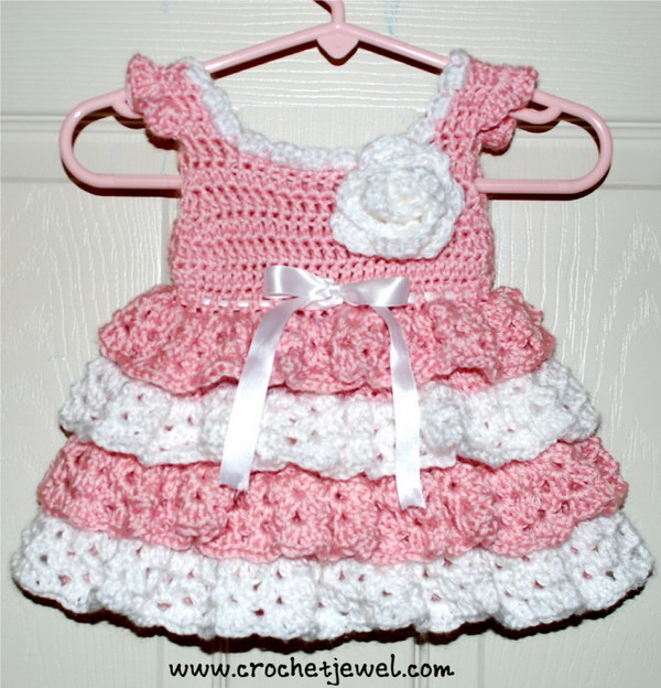 Crochet 0-3 Month Old Dress. 