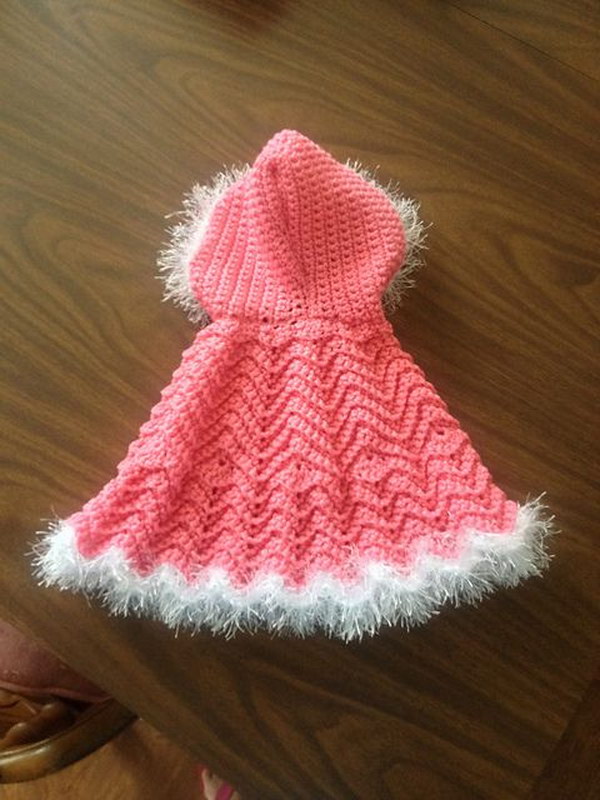 Crochet Baby Ripple Cape. 