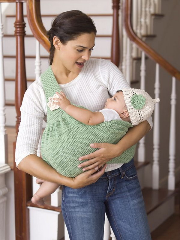 Mother's Love Baby Sling And Beanie By Michele Wilcox - Free Crochet Pattern. 