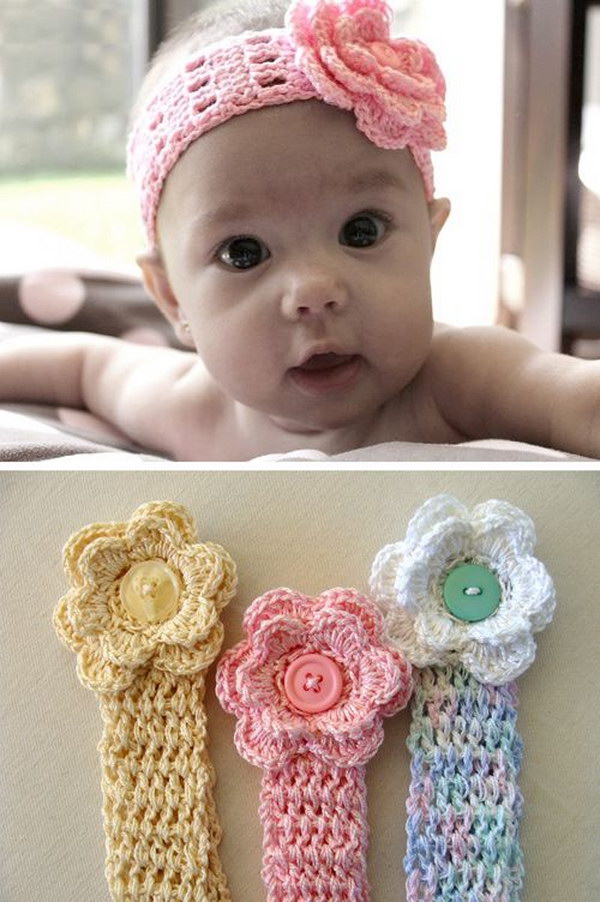 Crochet Baby Head Band. 