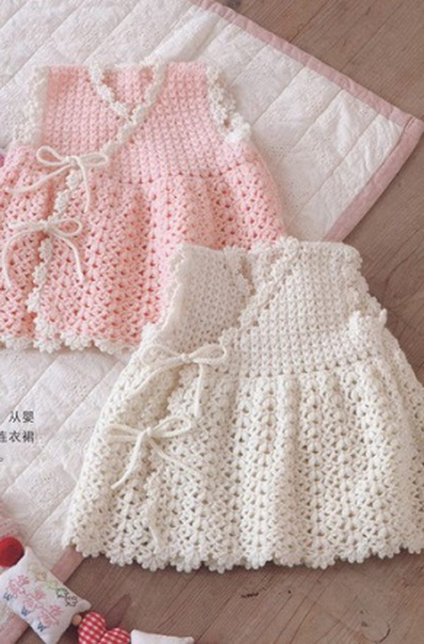 Crochet Baby Dress - Free Crochet Diagram Pattern. 