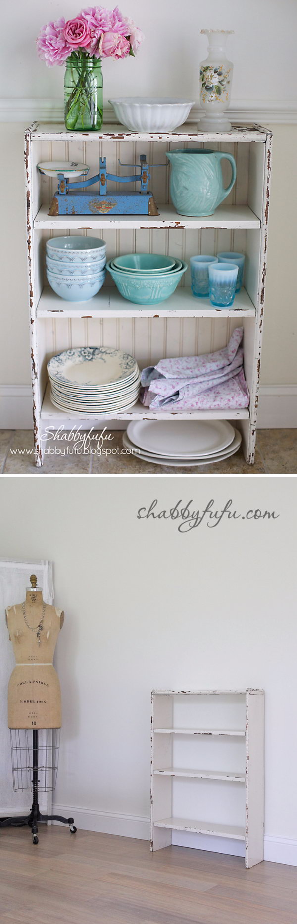 DIY Beadboard Cabinet from a Bookcase. 