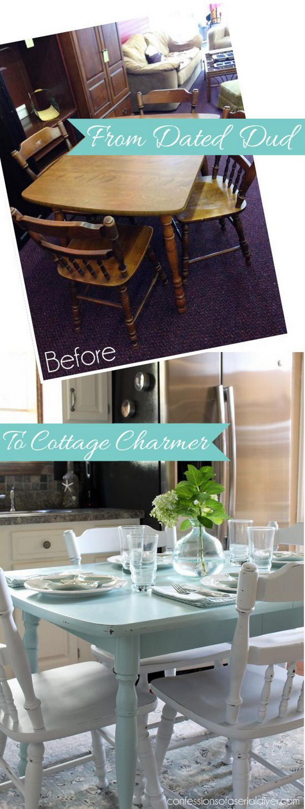 Shabby Chic Makeover: How to Paint a Laminate Kitchen Table. 