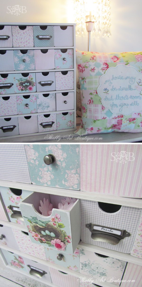 DIY Shabby Chic 25 Drawer Storage Unit 