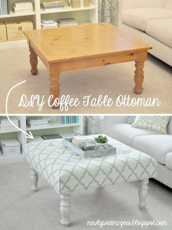 DIY Shabby Chic Ottoman 