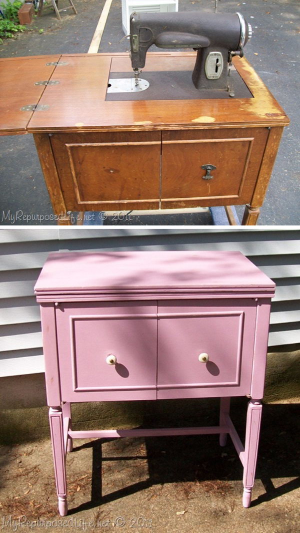 DIY- A Shabby Pink Repurposed Vintage Cabinet Tutorial. 