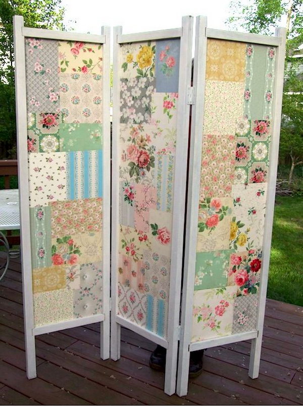 Wallpaper Patchwork DIY Folding Screen. 