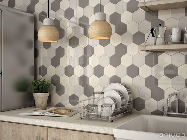 Modern Multi Color Hexagon Tile Backsplash 