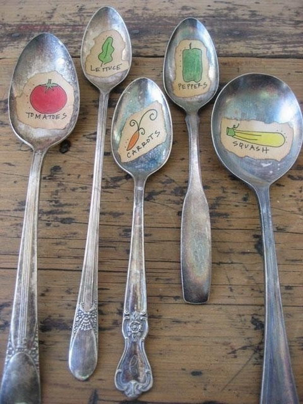 DIY Vintage Spoon Plant Markers Tutorial 