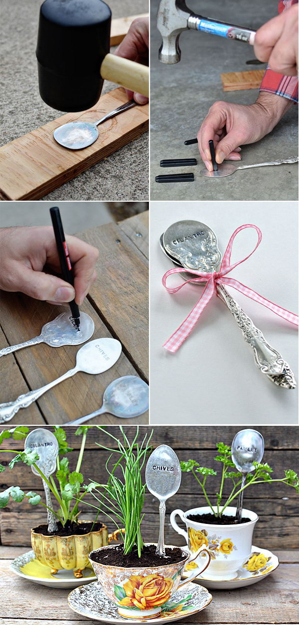 Stamped Spoons Plant Markers 