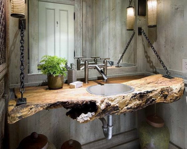 Rustic Industrial Bathroom. 