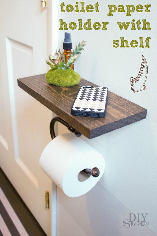 DIY Toilet Paper Holder Shelf  