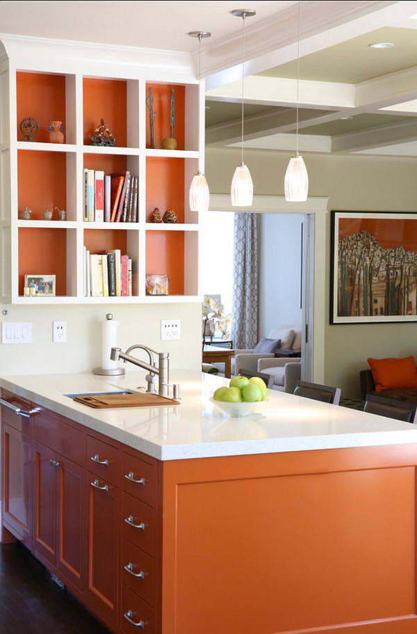 Orange Kitchen Cabinet.