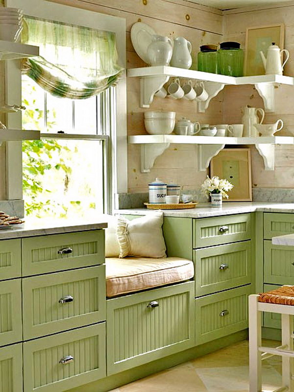 Green Kitchen Cabinet.