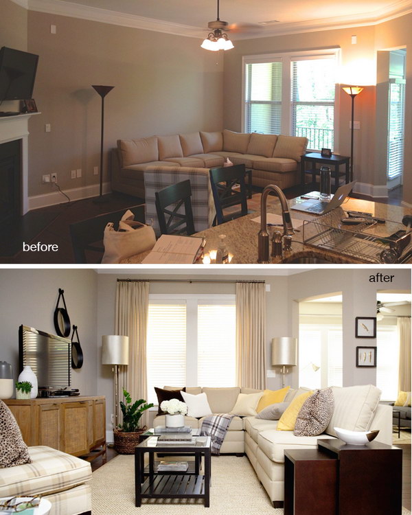 Before And After: Vinings Living Room. 