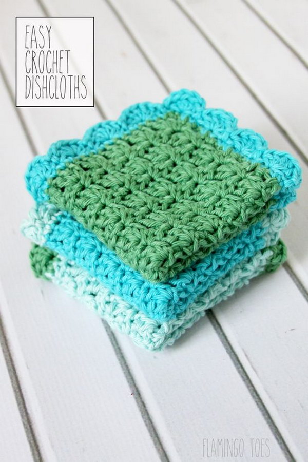Easy Crochet Dish Cloth Pattern. 