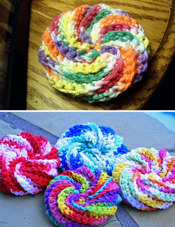 Spiral Crochet Scrubbie. 