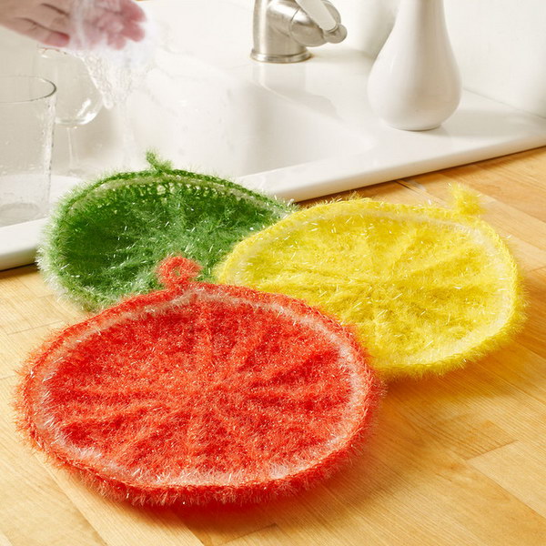 Citrus Crochet Scrubbie. 