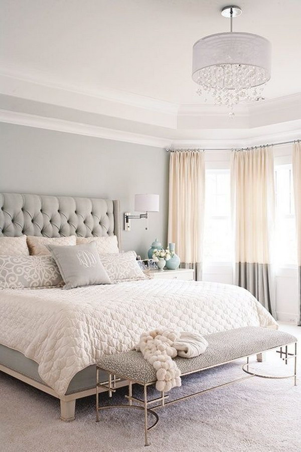 Light colored curtains are fantastic in small bedrooms! 