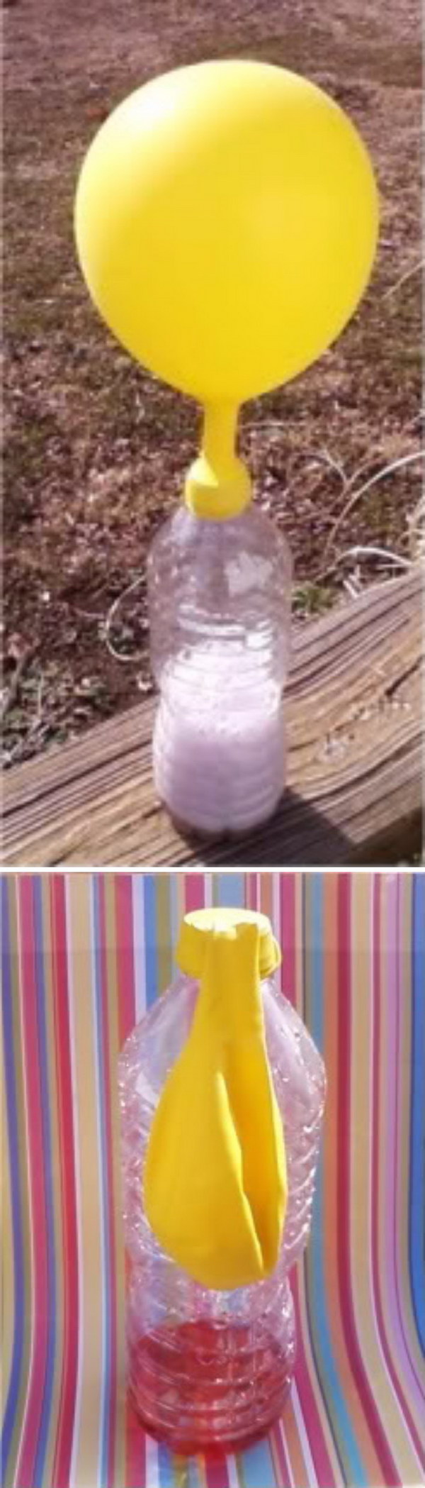 Magic Balloon Science Experiment Using Baking Soda and Vinegar. 