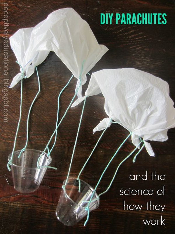DIY Parachutes Science Experiment for Kids. 