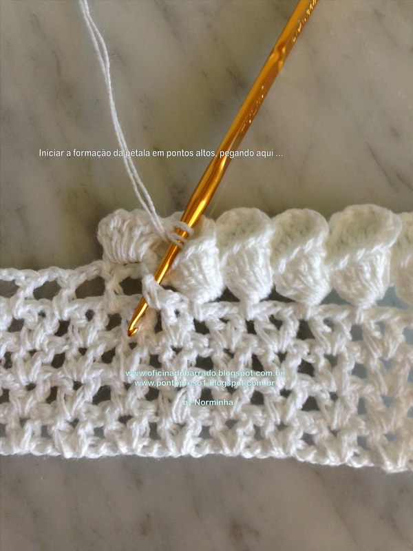 Crochet Petal Cone Edging. 