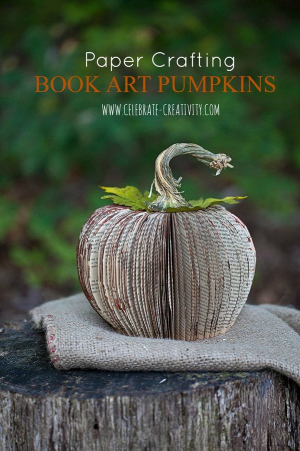 Book Page Pumpkin Craft. 