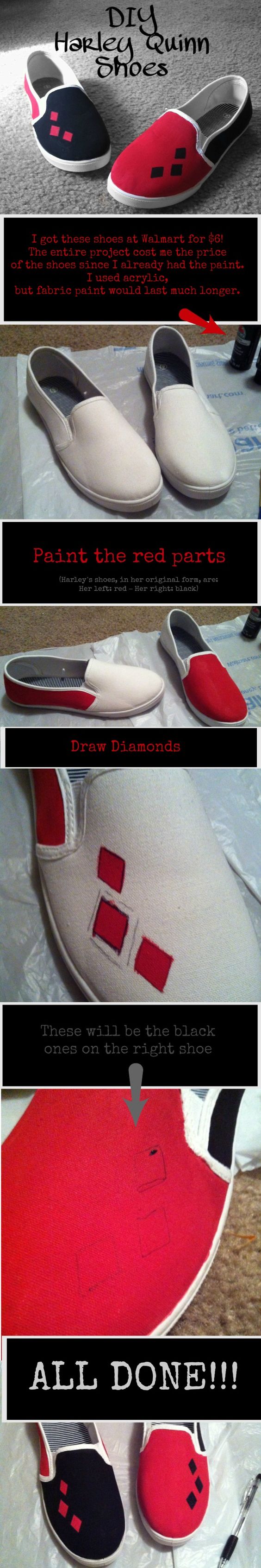 Casual Harley Quinn Shoes - Easy and Under $6!. 