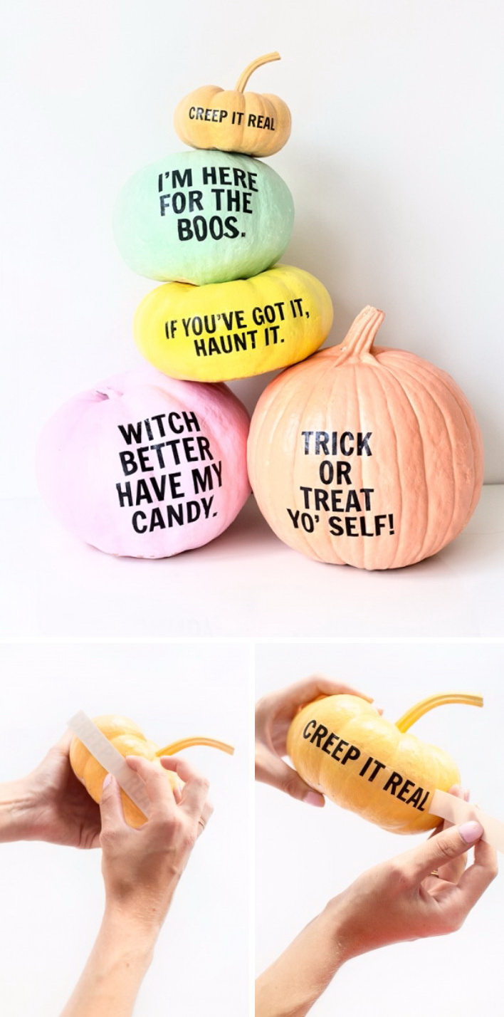 Use Alphabet Stickers to Leave Message on Pumpkins Easily. 