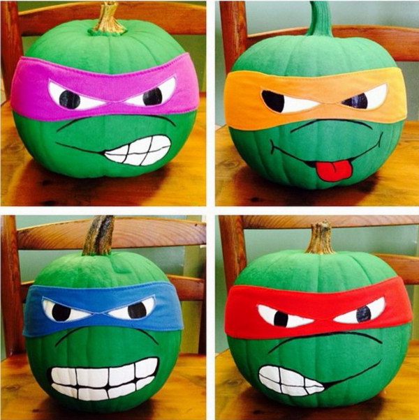 Teenage Mutant Ninja Turtle Pumpkins. 