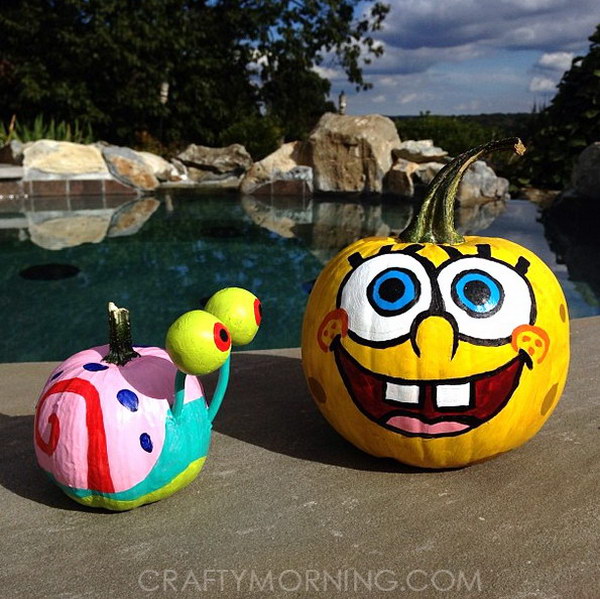 Spongebob and Gary Pumpkins . 