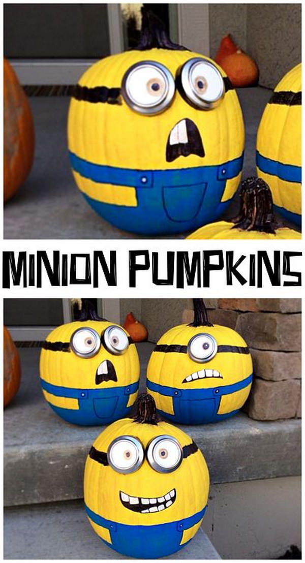 No Carve Minion Pumpkins. 