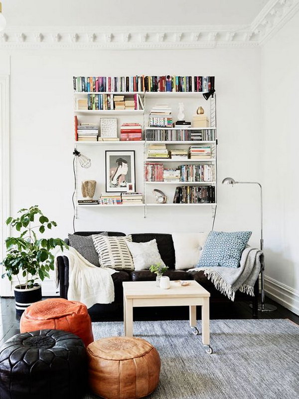 Cool Shelves Behind The Couch. 