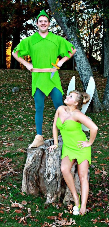Peter Pan and Tinkerbell Couples Costume. 
